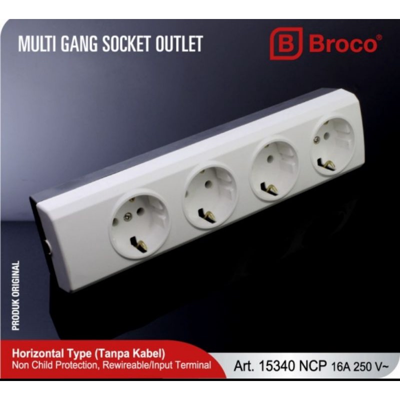 Broco Stop kontak arde non cp 4 lubang 15340-55NCP