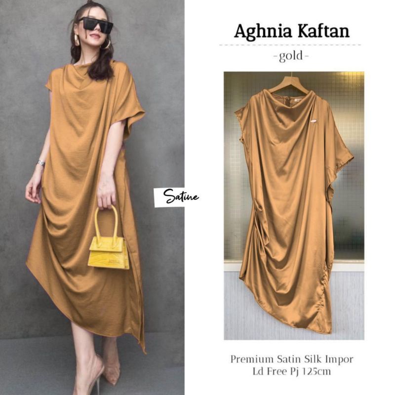AGHNIA KAFTAN BY SATINE||PREMIUM SATIN SILK IMPOR LD FREE PJ 125