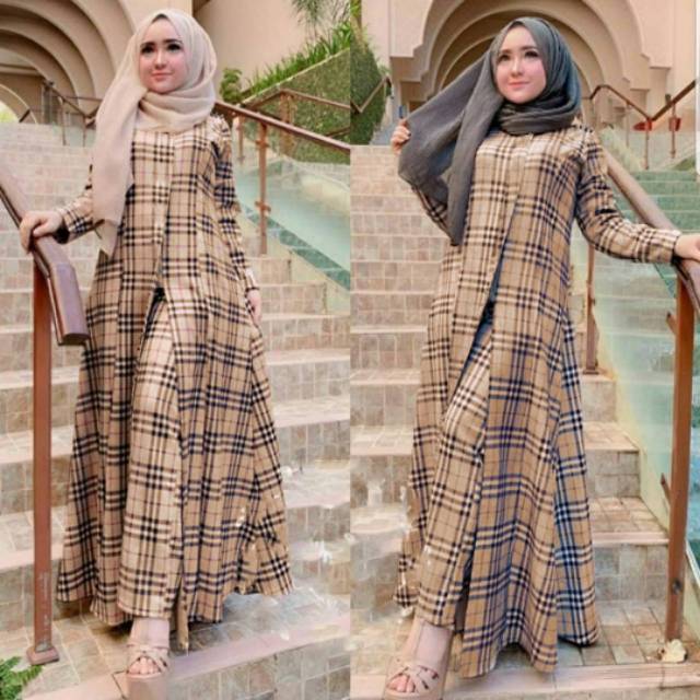 SETELAN LUXURY BURBERRY CREAM SET WANITA / VS