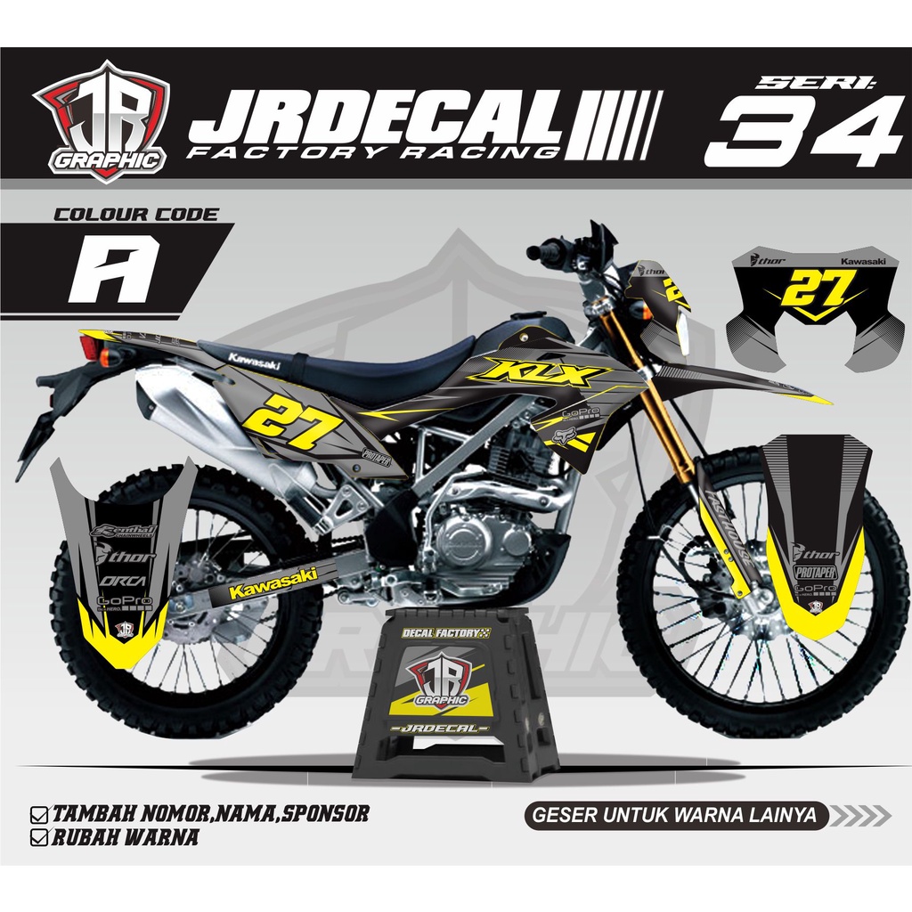(BISA COD) DECAL KLX 150 BF SUPERMOTO EXTREME KEREN -DEKAL KLX BF TRAIL TRABAS-DECAL STIKER KLX BF H