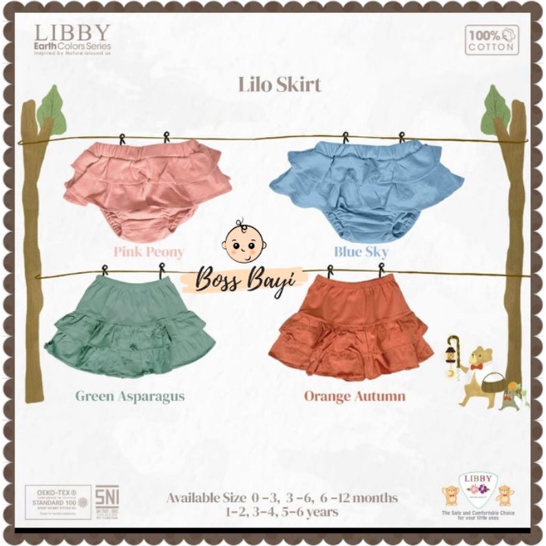 LIBBY Earth Colors Lilo Skirt - Celana Rok Ruffle Bayi Anak