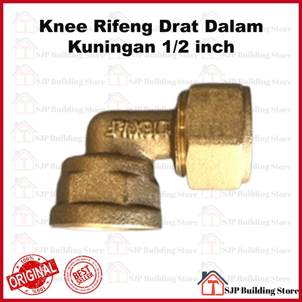 PROMO!!! Knee Drat Dalam Air Panas Rifeng KDD Elbow L 1/2 Inch | Knie rifeng drat dalam kuningan