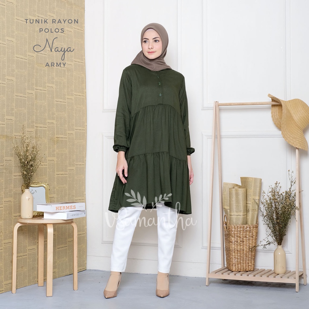 vSamantha - Tunik Muslim Polos Naya