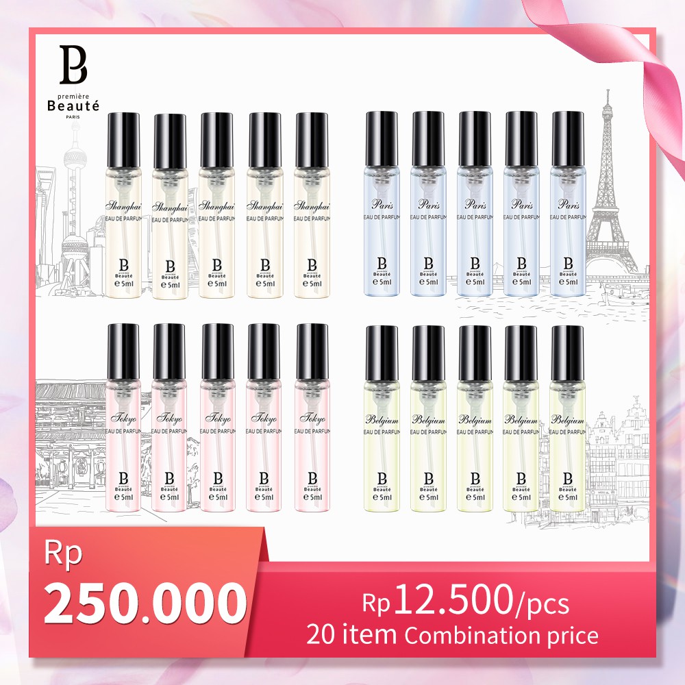 

Premiere Beaute Reseller package Parfum Tahan Lama Wanita Pria 5ml -Tokyo/Paris/Belgium/Shanghai