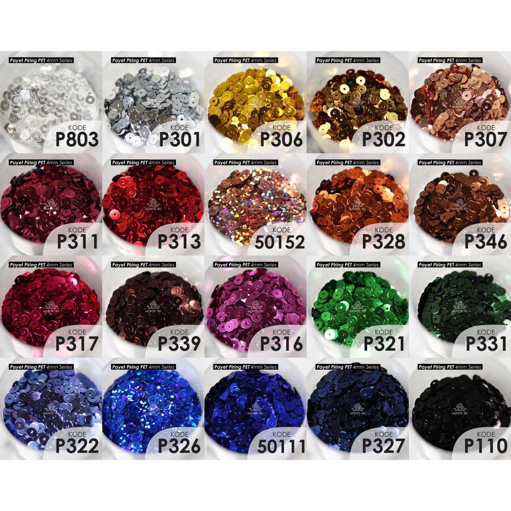 Monte Manik Mote Beads Borci Payet Piring Datar Flat 4mm Import Murah bisa COD bisa GO SEND