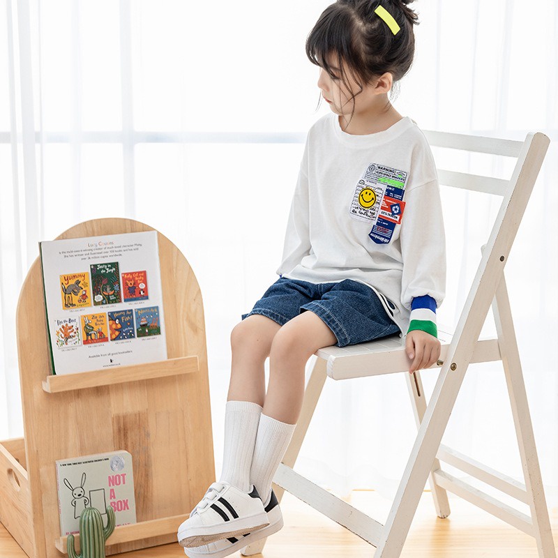 Swopply KS14 Kaos Kaki Anak Motif Garis Kaus Kaki Selutut Anak Sekolah