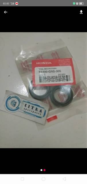 seal shock depan beat vario supra x vario 125 supra x 125