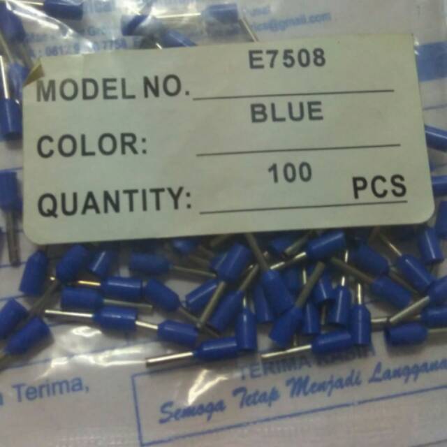 Skun Botol Ferules /Ferrules E7508 utk kabel 0.75 mm KSP