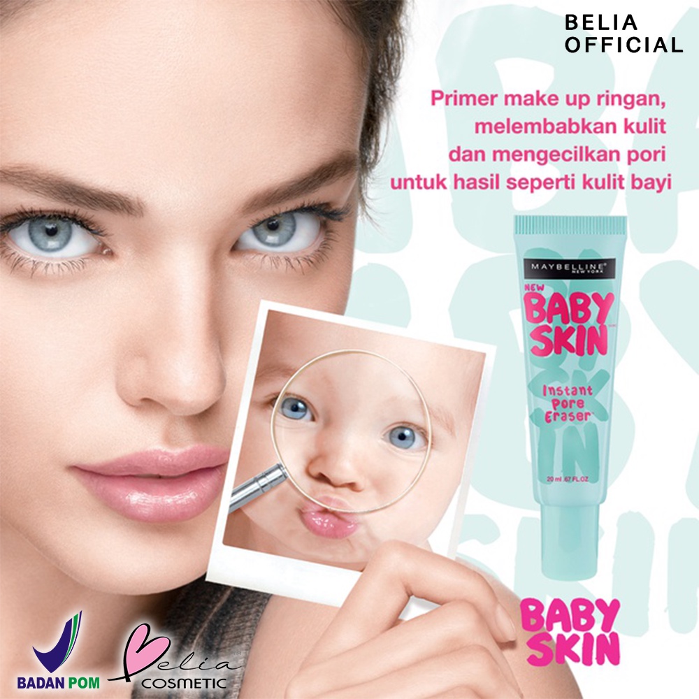 ❤ BELIA ❤ MAYBELLINE Baby Skin Pore Eraser | Primer | Oil Control | BPOM