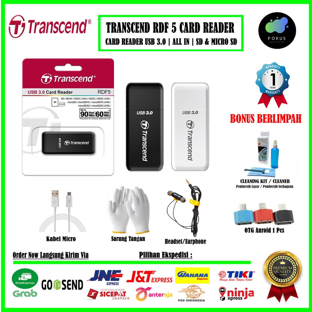 Transcend RDF 5 Card Reader Memory Card USB 3.0 - 002