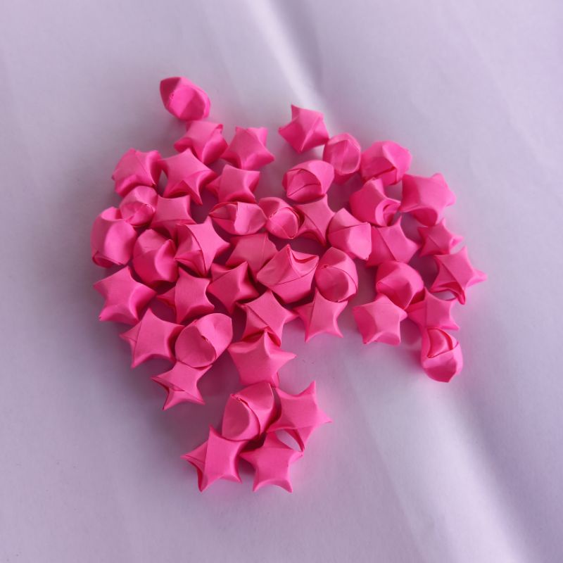 

origami Bintang - lucky star- kertas lipat bintang isi 100 biji warna PINK/MERAH MUDA
