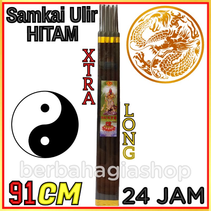 Hio Dupa Warna Hitam Isi 9 Batang Durasi 24 Jam Samkai Ulir Stik Besar Wangi Aroma 1000 Bunga / Black Incense Stick Big 24 Hour