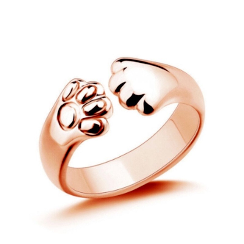 Cincin Open Ring Adjustable Desain Cakar Beruang Lucu Untuk Wanita