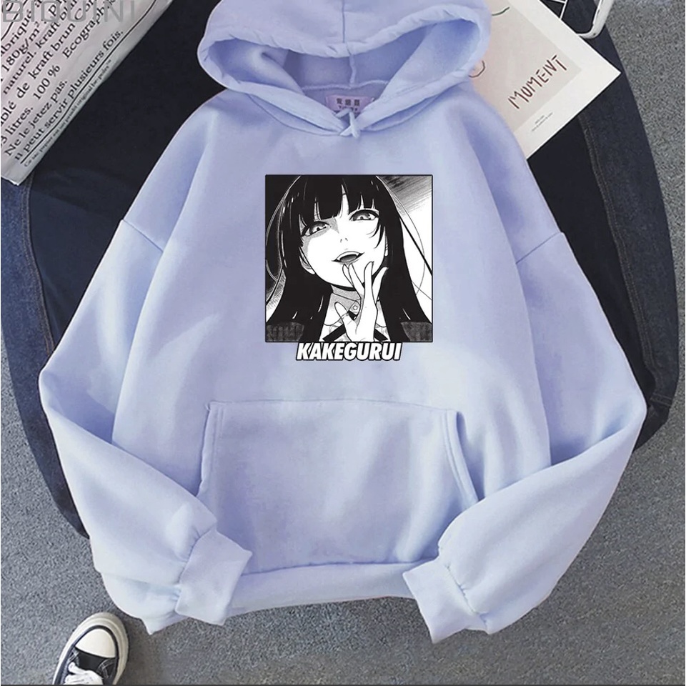 Kakegurui Anime women Jumper Hoodie II Sweater Hoodie Anime II Sweter Oblong Topi Sz M - XL ( Pria &amp; Wanita / Anak &amp; Dewasa )