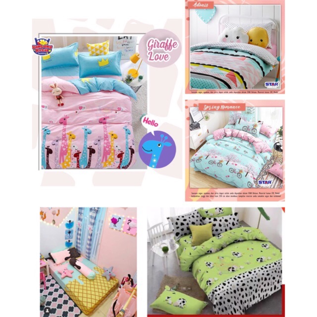 SET SPREI KATUN LOKAL (STAR) MOTIF ANAK