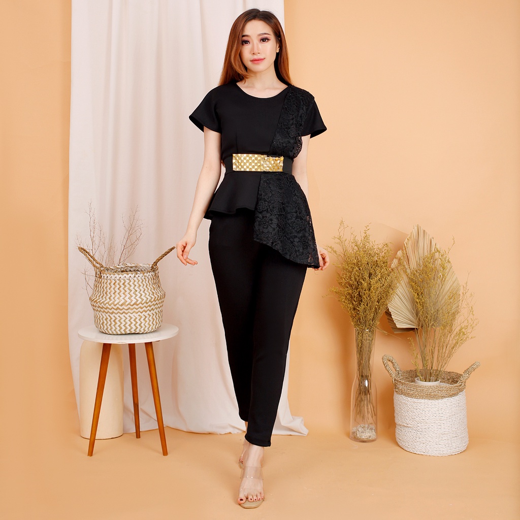 #fashion wanita #044 , STELAN SCUBA IMPORT PREMIUM KOMBINASI BRUKAT GLITER FREE BELT