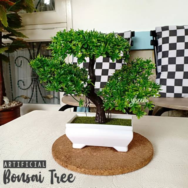 Artificial Bonsai Tree / Tanaman Bunga Hias Plastik Bonsai Bentuk Pohon Cabang Import Murah