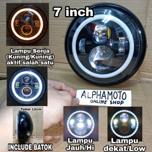 Unik Lampu Daymaker 7 inch include batok kualitas asli ori original Diskon