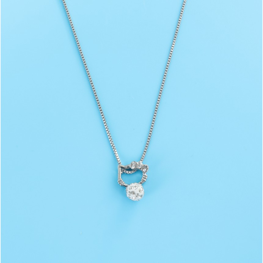 Grosir - K379 Kalung Hello Kitty Stainless Crystal Diamond / Titanium Jewelry / Perhiasan Wanita