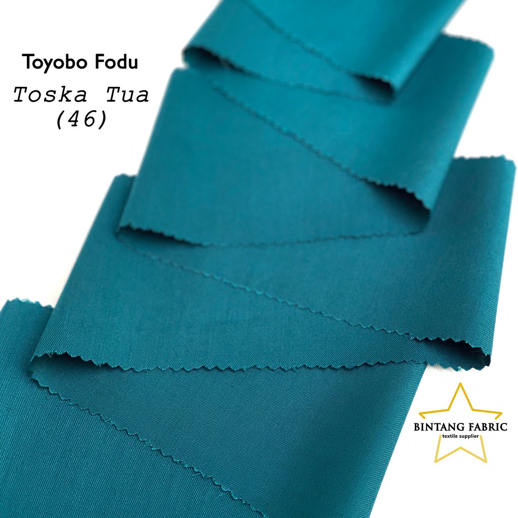 Bahan Kain Katun TOYOBO FODU 1 meter-Toska Tua