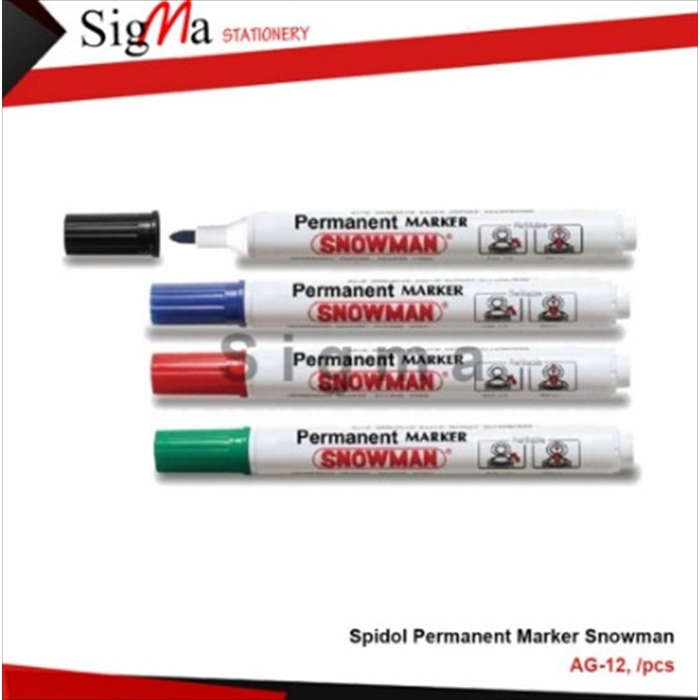 

Spidol Permanen Marker Snowman AG-12 (Pcs)