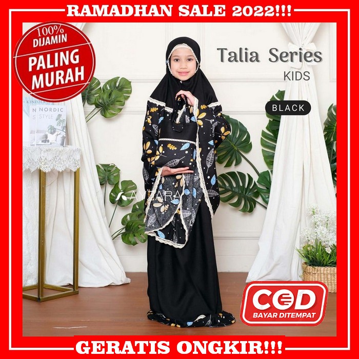 Mukena Balita Katun Jepang Premium Mawar Ranting Ori Hitam Pink Bayar Di Tempat F5K2 Promo Big Sale 