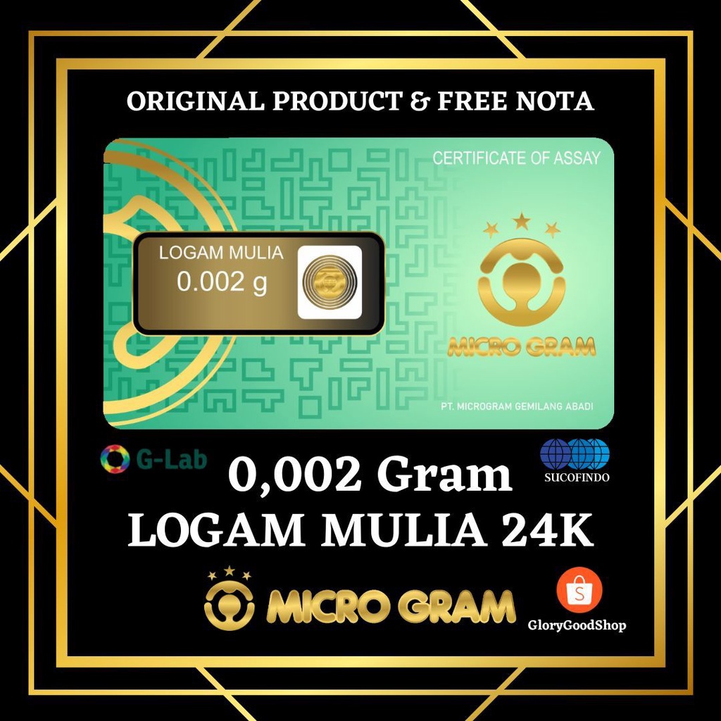 Emas Micro Gram 0,002 Logam Mulia 24 Karat Mini Gold Mini Gram Baby Gold