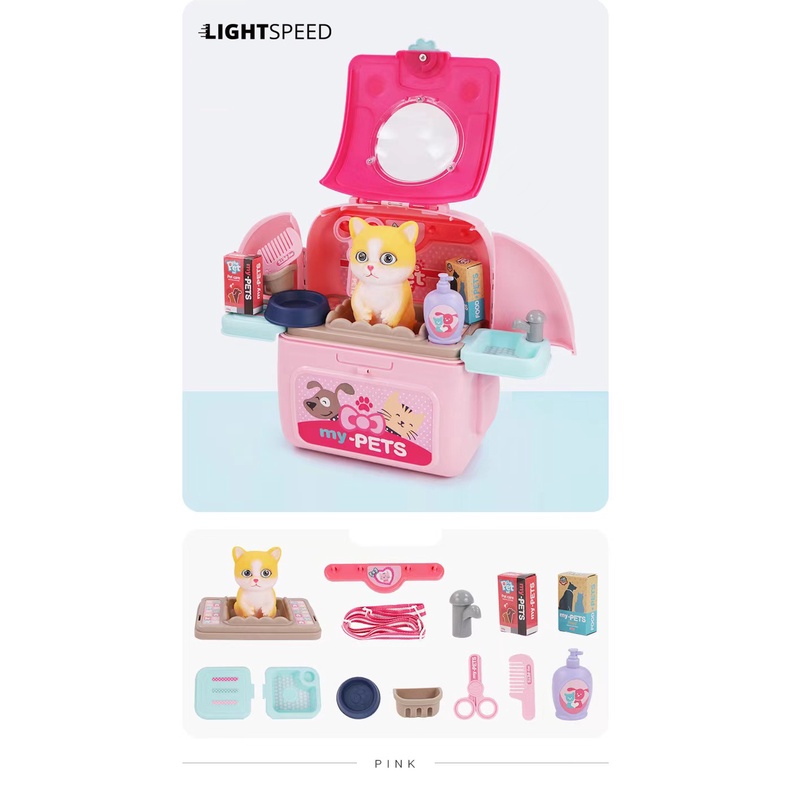 ITSOK Mainan Anak Back Pack My Pets/Mainan Make Up Set Pet Back Pack/Mainan Edukasi Anak/Mainan Tas