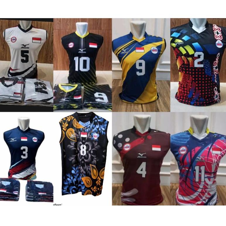 cfj17 Kaos Atasan jersy bola voli printing custom nomer new design 