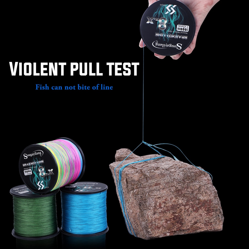 Sougayilang 300M 1000M 8X Strands Braided Line Multifilament Pe Line Braided Fishing Line 7.6kg-45.8kg Super Fishing Line