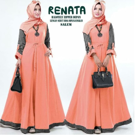 Gamis Wanita Remaja Terbaru Nibras Nb A05 Original Yang Lagi NX589 Baju Syari Moscrepe Renata R4Y9