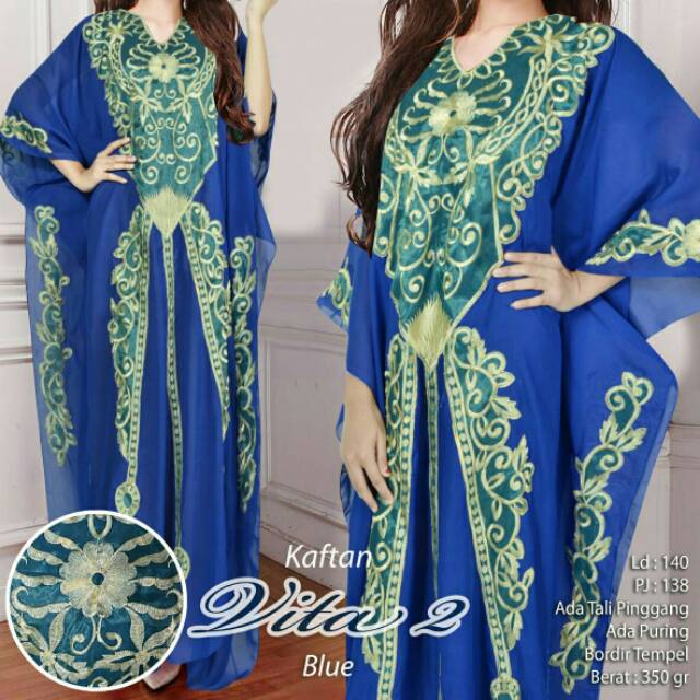 Vita Kaftan kerancang bordir jahit