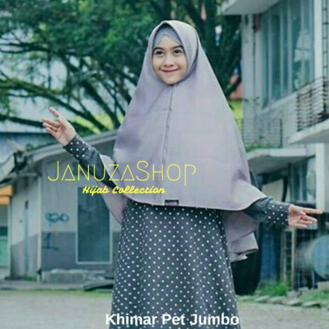 Daily Khimar Jilbab Hijab Kerudung Instan Bergo Jumbo Syari 80 x 110 Pet Antem Simple Penguin wolfis