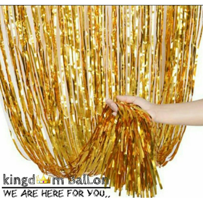 Tirai Foil Curtain Gold / Back Drop Gold / Tirai Rumbai Gold