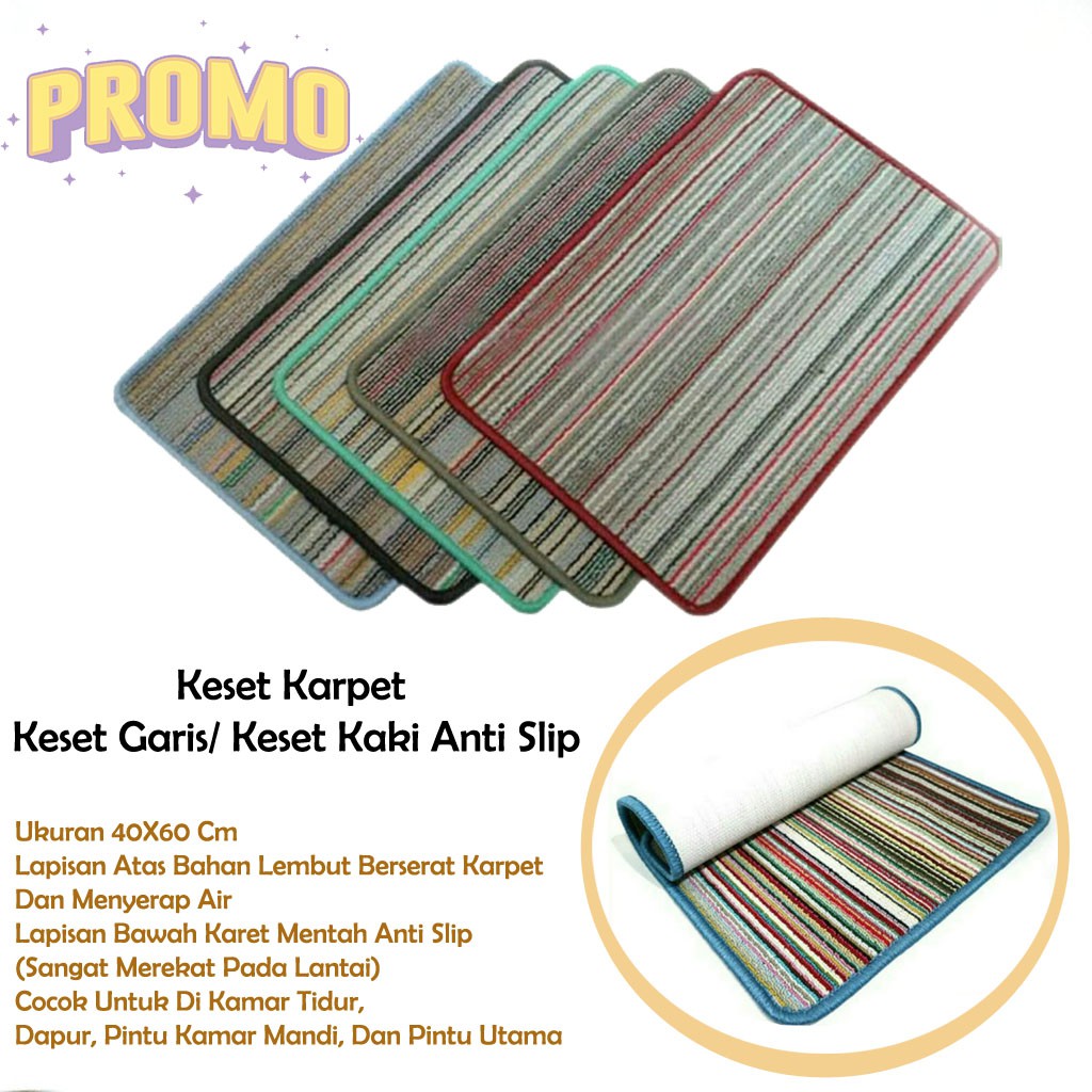 Keset Karpet / Keset Kaki Garis / Keset Handuk / Keset Kaki Anti Slip