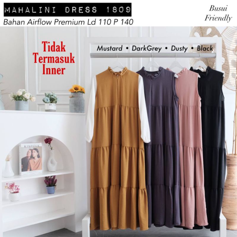 MAHALINI DRESS(Gamis kutung) Muslimah_Hijrahku