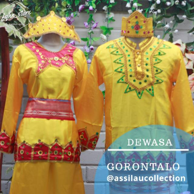 Baju adat Gorontalo dewasa satuan (Laki/Cewek)