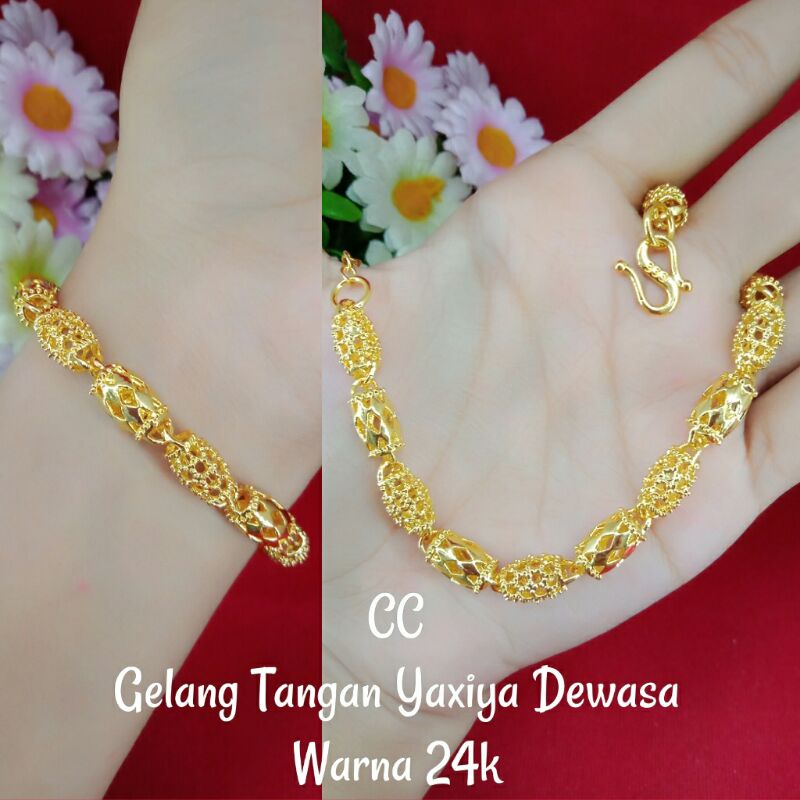GELANG BAMBU YAXIYA/GELANG TANGAN BAMBU KUNING 24K