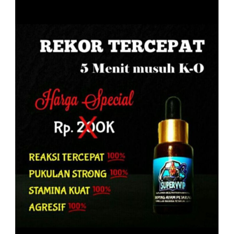 Multivitamin Ayam Petarung Herbal Reaksi Cepat - Doping Ayam Aduan