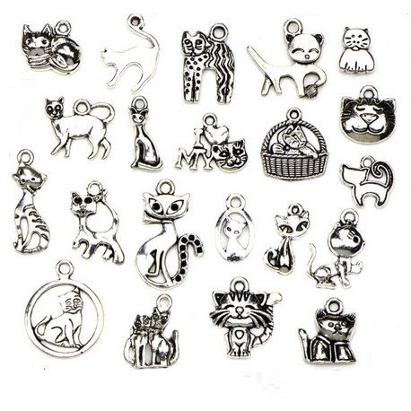 Cute Cat Shape Charms - Charm Bentuk Kucing Lucu (20pcs)