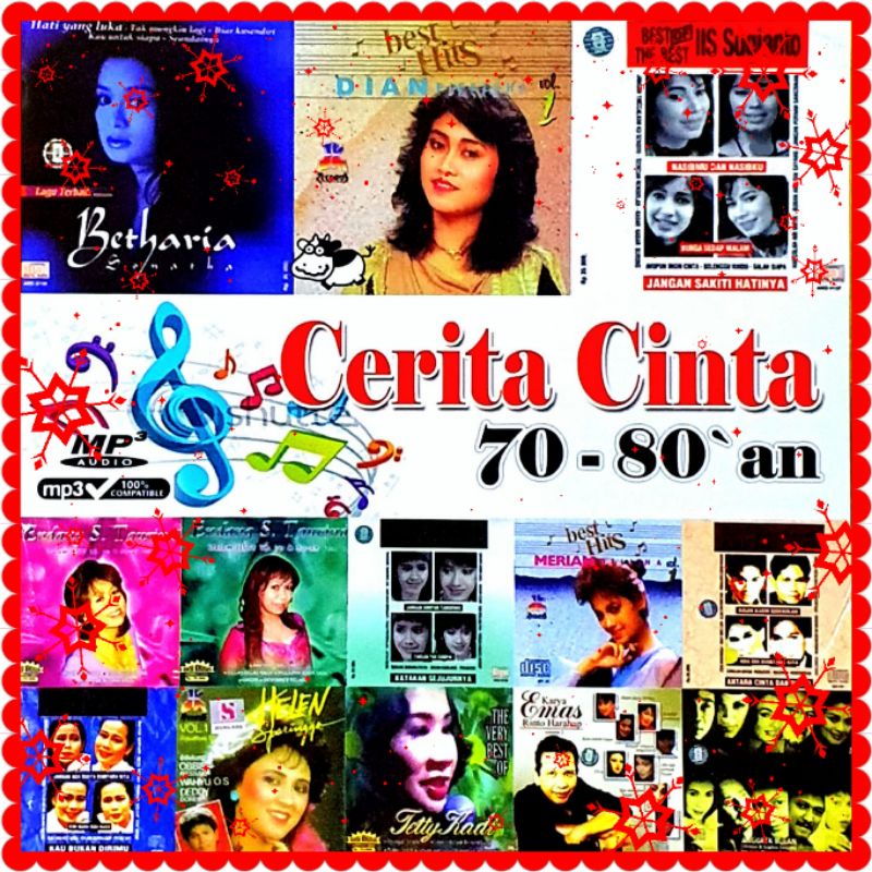 KASET DISC CD MP3 AUDIO LAGU CERITA CINTA 70 80AN ALBUM LENGKAP - KASET LAGU TEMBANG KENANGAN NOSTAL