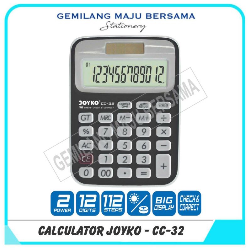 

Calculator / Kalkulator Joyko CC-32 / 12 Digits (Check Correct)