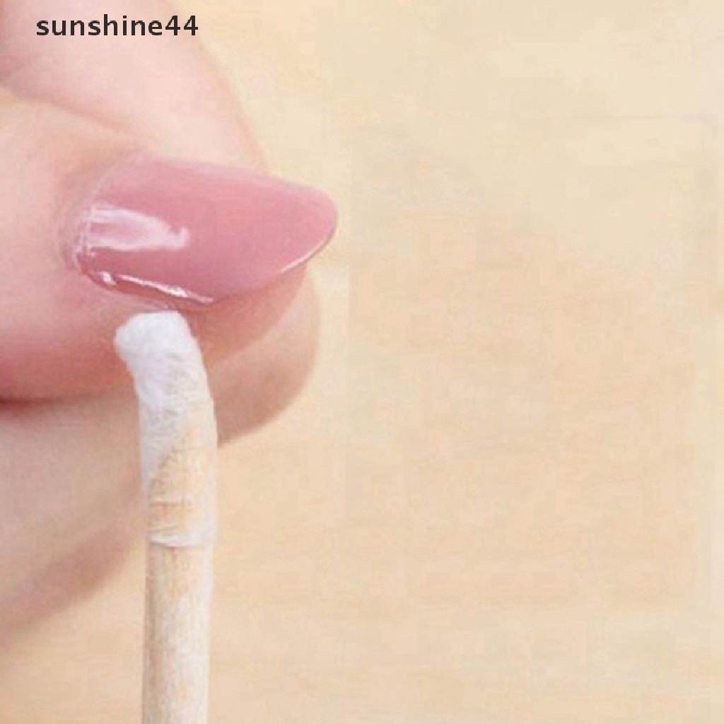 Sunshine 100pcs Stik Kayu Oranye Dua Sisi Multifungsi Untuk Manicure