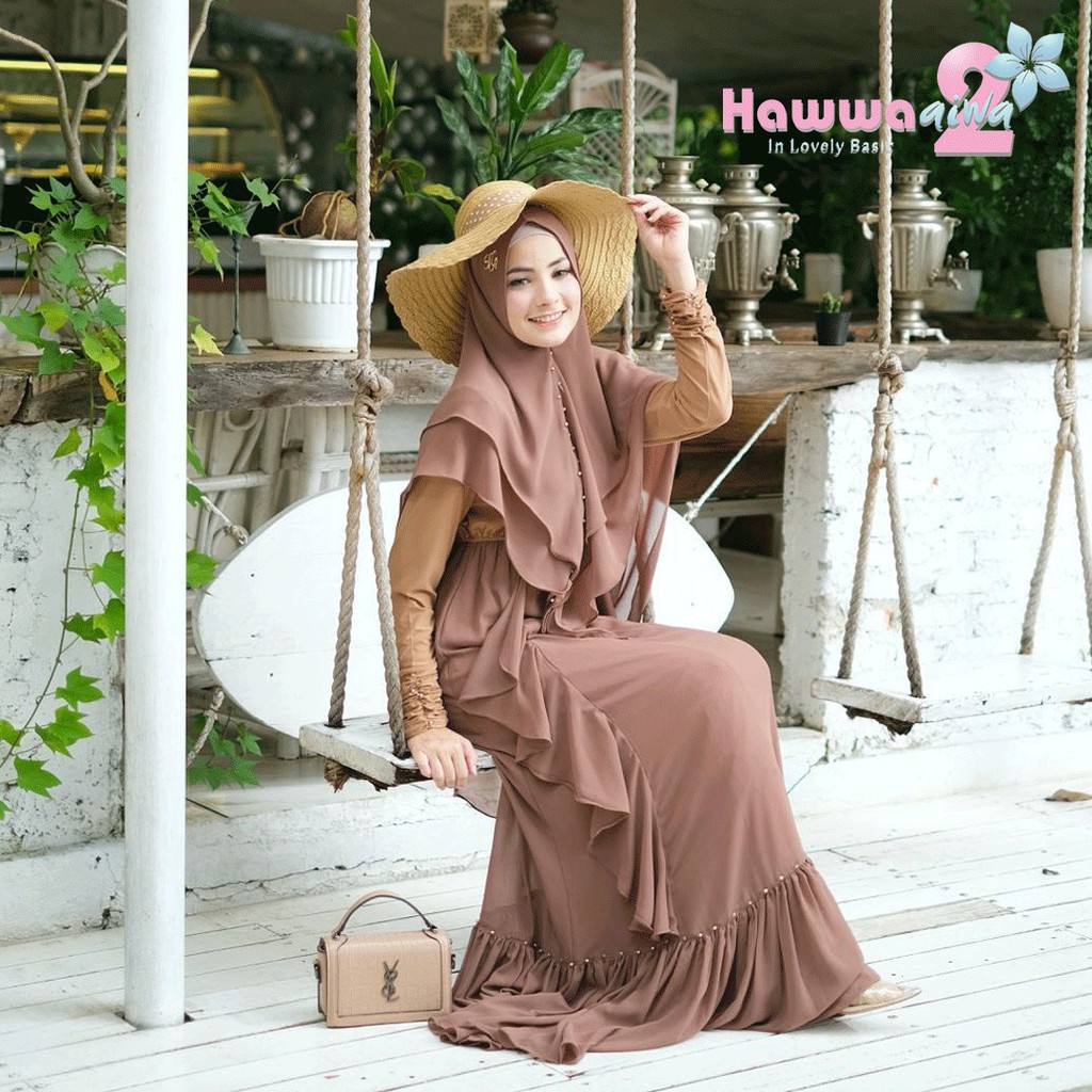 SUMAYYA 2 Hawwa Aiwa ORIGINAL Brand Gamis Set Khimar Syari Polos Mewah Elegan Payet Babydoll Mix Jer