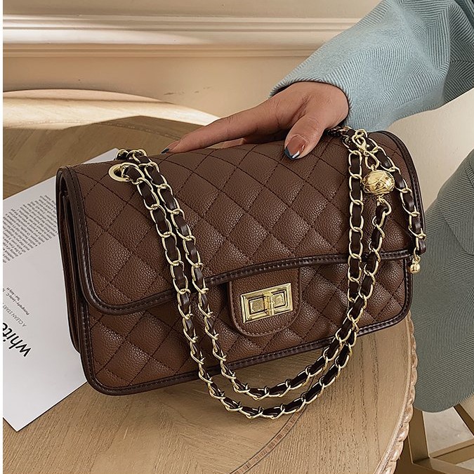 BJ61216 - BLACK/COFFEE/KHAKI - TAS BAHU SHOULDERBAG SLEMPANG TALI RANTAI CLUTCH PESTA WANITA FASHION IMPORT MODIS ELEGAN TERMURAH TERLARIS TERBARU BAGSTORE JAKARTA TAS BATAM ZC1216