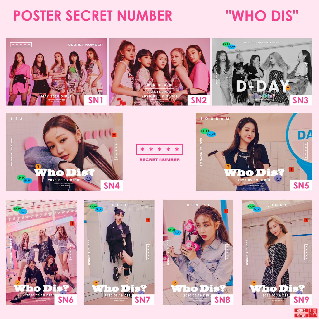 Poster Secret Number Who Dis? Dita Lea Jinny Soodam Denise KPOP