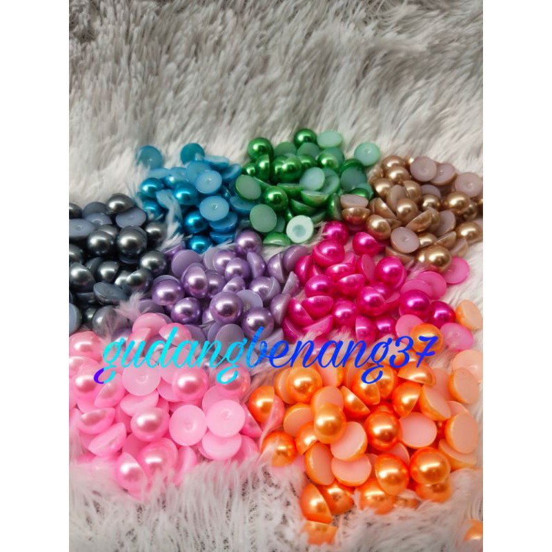 Mutiara belah polos warna10 mm