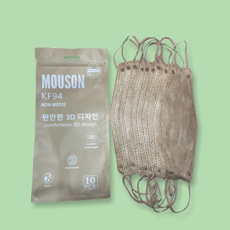 Masker Mouson KF94 4 ply isi 10 pcs warna APRICOT