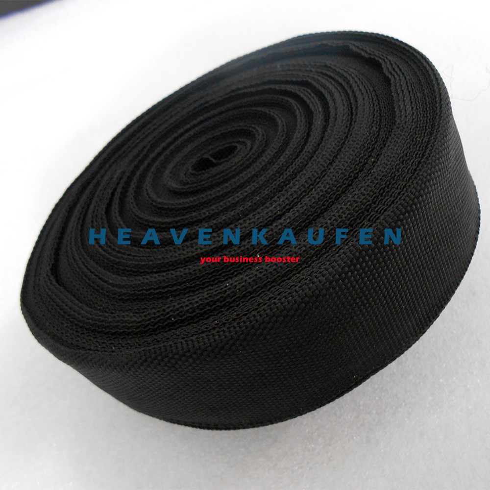 Bisban Pelipit / Webbing PCR 3,8 cm Warna Hitam Harga Per Rol