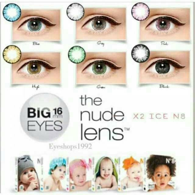 SOFTLENS MINUS DAN NORMAL X2 ICE NUDE N8 / NO.8 GREY 16MM (0.00 sd -10.00) GRATIS TEMPAT SOFLEN